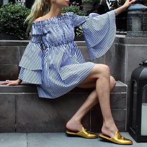 Storets Statement Sleeve Off the Shoulder Dress